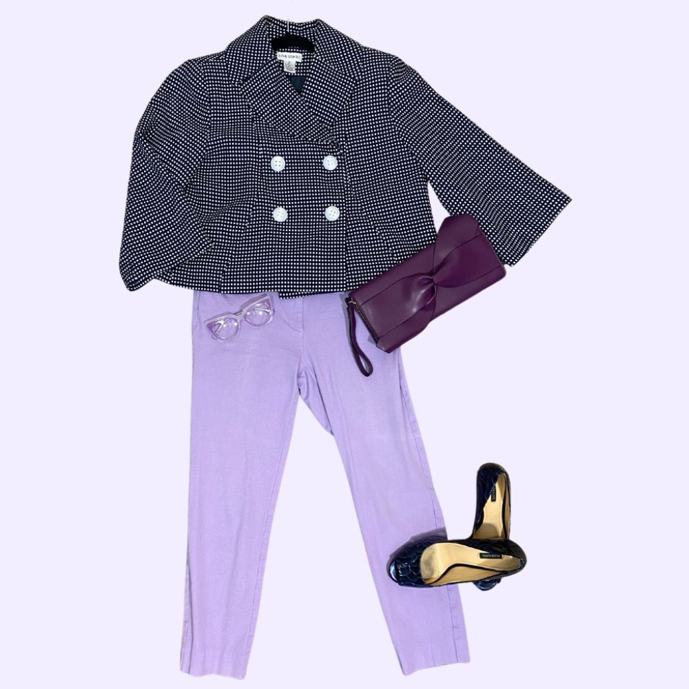 NY&C 7th Avenue Design Studio Women’s Lavender Spandex-blend Ankle Pants
